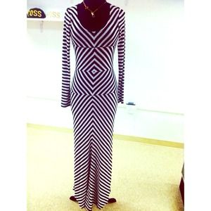 Stripped long maxi dress