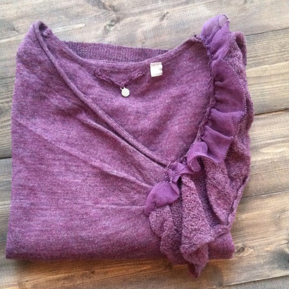 SOLD IN BUNDLE Dark purple anthro sweater - Picture 2 of 2