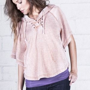 Burnout fleece poncho