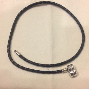 Authentic LeatherSterling Silver Pandora Bracelet