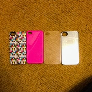 🚫SOLD🚫📲LOT OF 4 IPHONE 4 HARD CASES📲