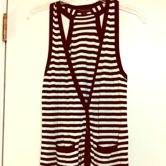 Black and white striped vest
