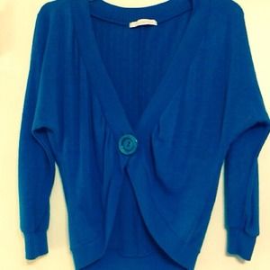 3/4 length turquoise cardigan