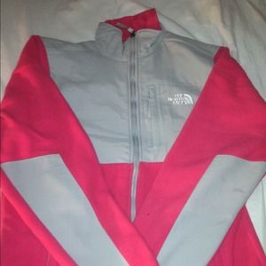 North Face Zip In Pink/Grey Size Large