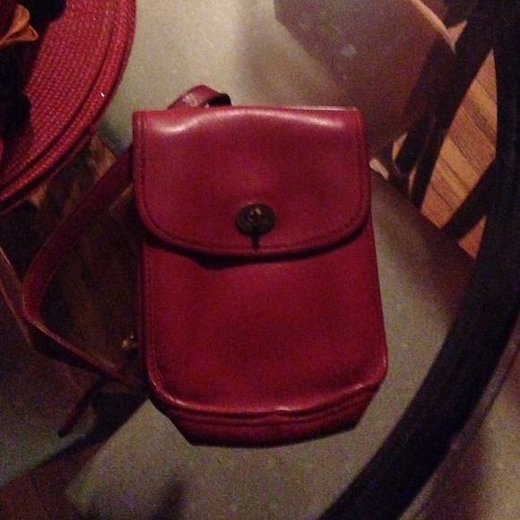 Genuine leather vintage coach bag with