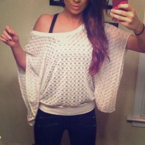 Express lace off-the-shoulder top