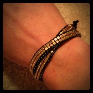Stella and Dot Gold and black bracelet