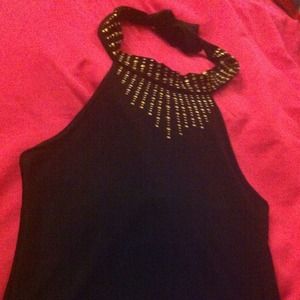 Black halter top with sequin