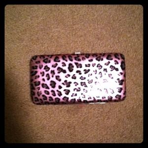 Pink lepord print wallet