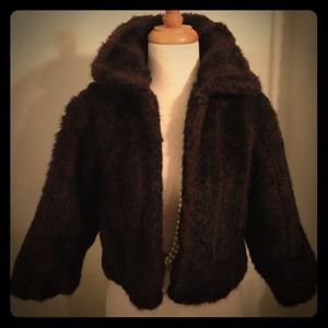 Vintage faux fur crop coat