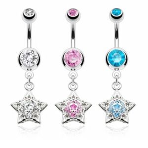 Vintage star belly ring