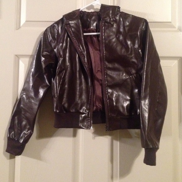 Brown leather jacket