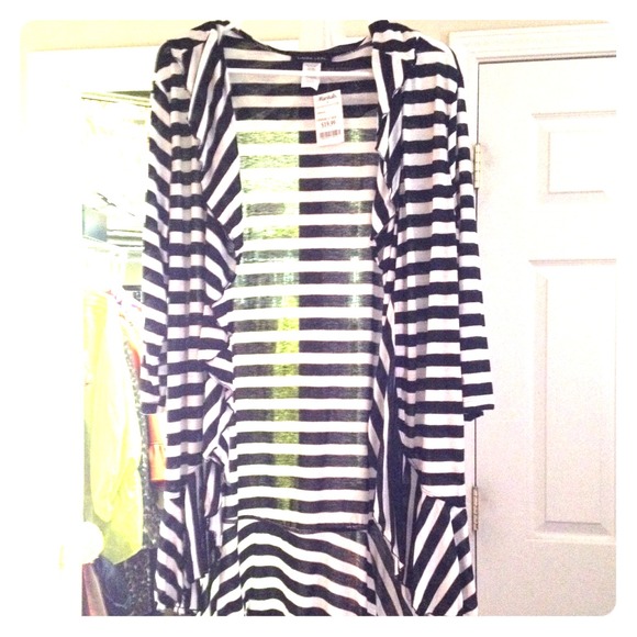 New Black and White striped cardigan