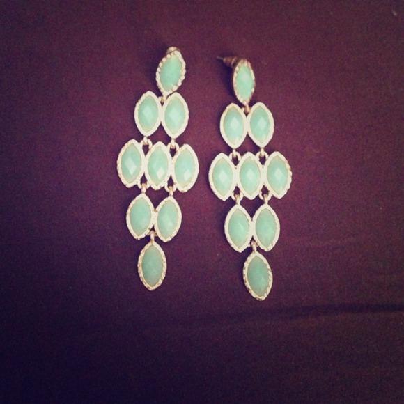 Beautiful teal, gold earrings
