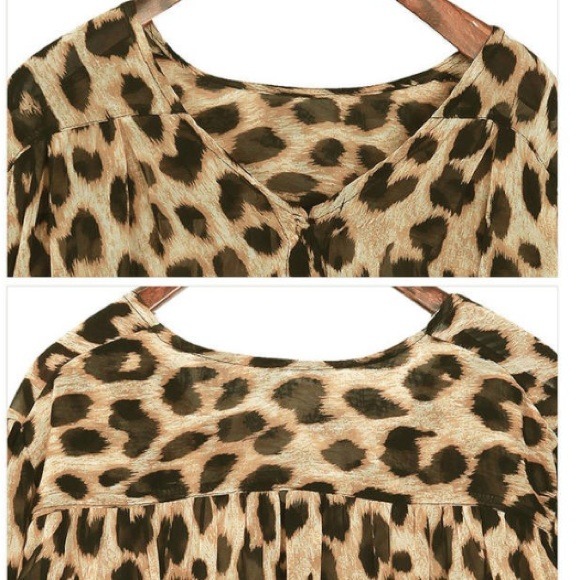Lux sheer leopard chiffon top - Picture 4 of 4