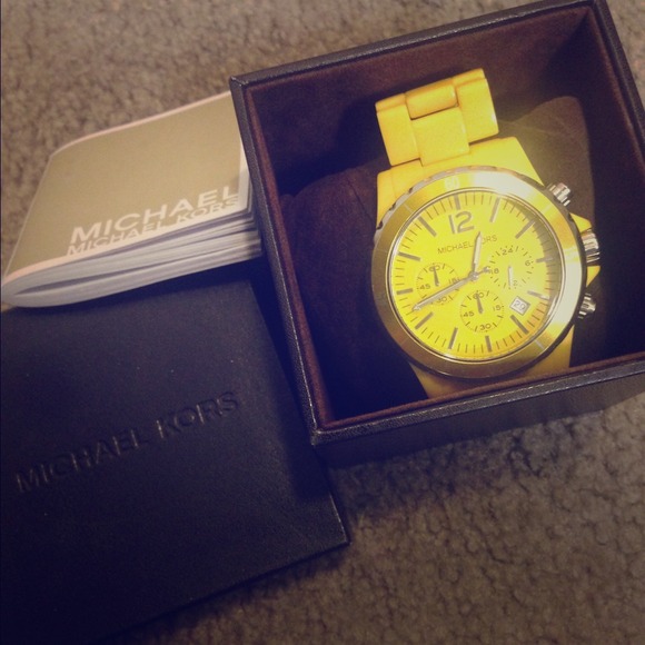 Yellow Michael kors watch