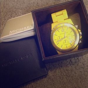 Yellow Michael kors watch