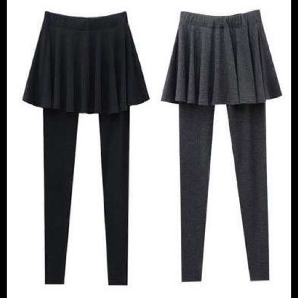 Fleece lined one piece pleated skirt legging combo - Picture 2 of 3