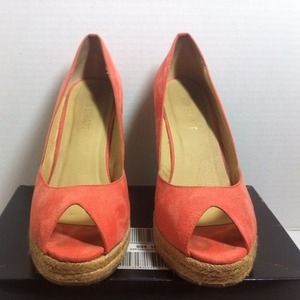 For @eldougie Colin Stuart Coral Wedge Heels