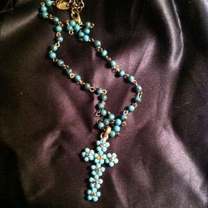 Flower cross necklace
