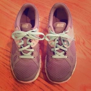 Grey Nike running shoes