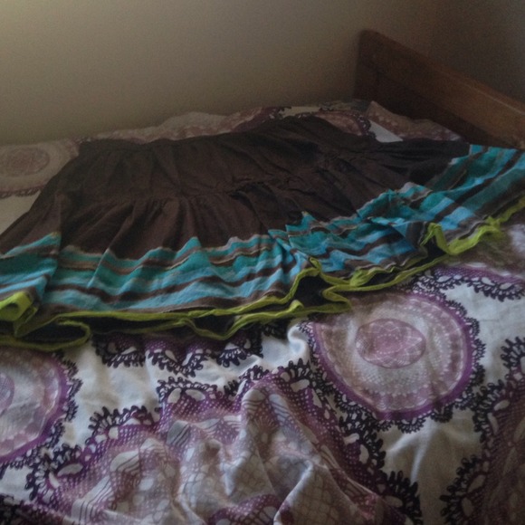 XL Brown, Multi colored Skirt