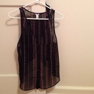Sheer forever 21 Aztec tank