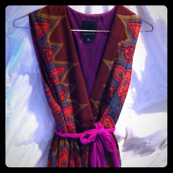 Anna Sui for Anthropologie paisley SILK wrap dress