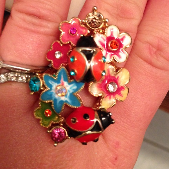 Betsey Johnson ladybug cocktail ring