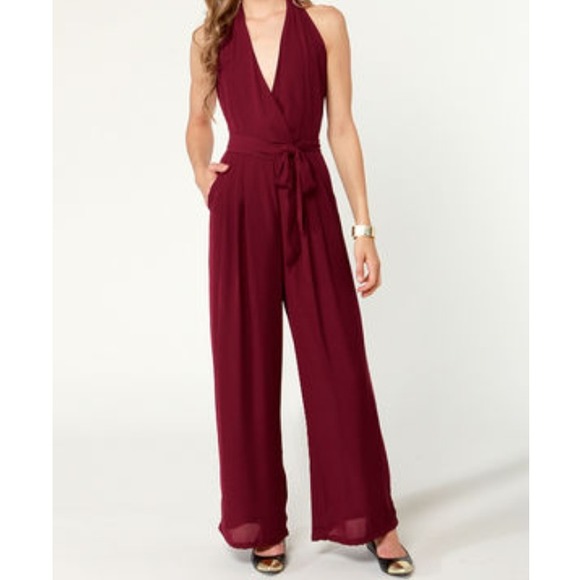 lulus burgundy jumpsuit