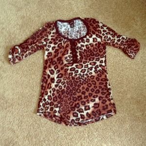 Cheetah print blouse & black blouse