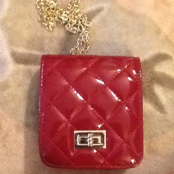 Red quilted bag