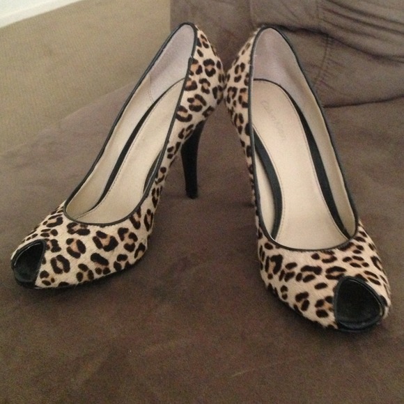 Calvin Klein Sandie Hair Calf Peep-Toe Pump