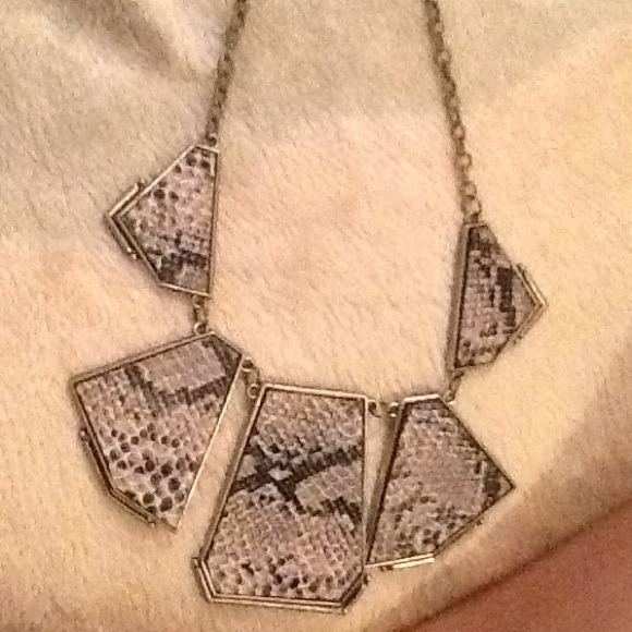 Snakeskin statement necklace