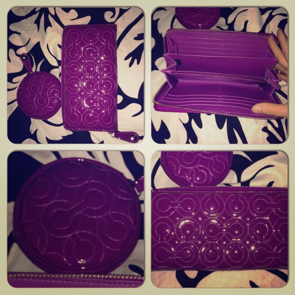Coach Clutches & Wallets - COACH Purple Gramercy Large wallet and coin purse