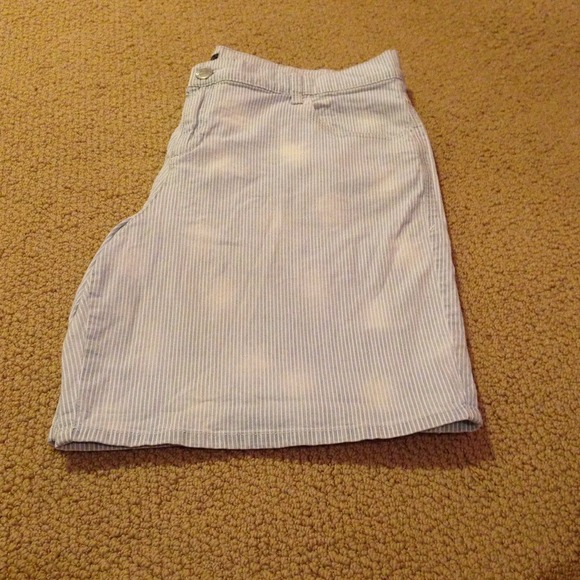Blue pinstripe Bermuda shorts
