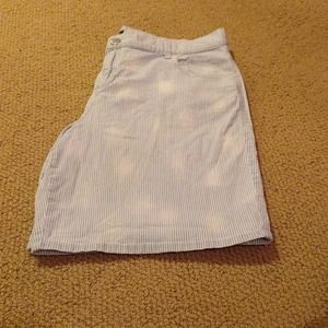 Blue pinstripe Bermuda shorts