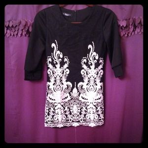 **SOLD** Embroidered detail black dress
