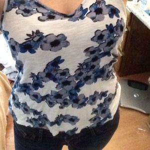 Floral silence and noise tank top