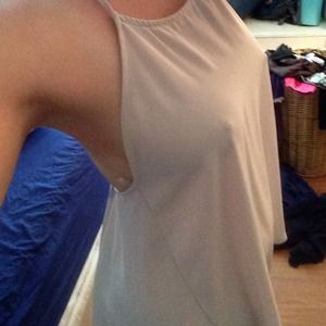Beige backless shirt