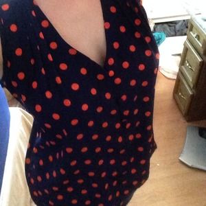 Navy blue and orange polyester tank