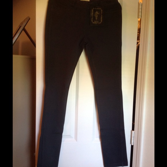MY TRIBE PONTE PANTS IN CHARCOAL NWT - Picture 2 of 4