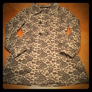 Lace print pleaded jacket