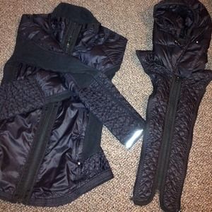 Lululemon Black Short Jacket & Pink Racerback Tank