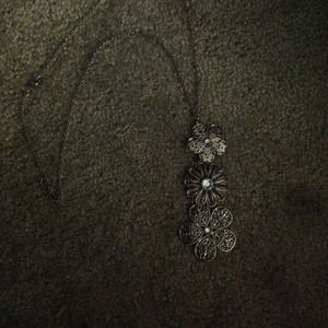 Long chain flower necklace