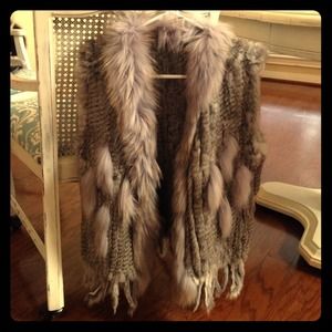Real fur rabbit and gillet vest