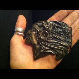 brass Indian head belt buckle and recycle buckle