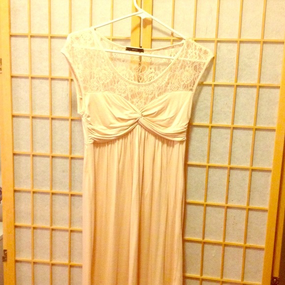 Pale Pink lace dress. It's flowy & comfortable!