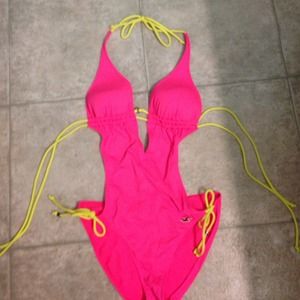 Hollister hot pink bathing suit