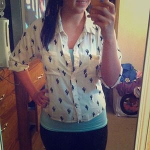Forever 21 cactus button up